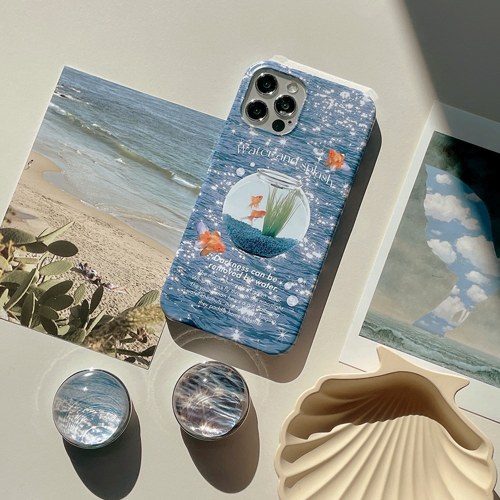 [무료배송 아이폰 갤럭시] 반짝이는 바다 젤하드 감성 케이스 스마트 폰 아이폰 d3o 커플 맹구폰케이스